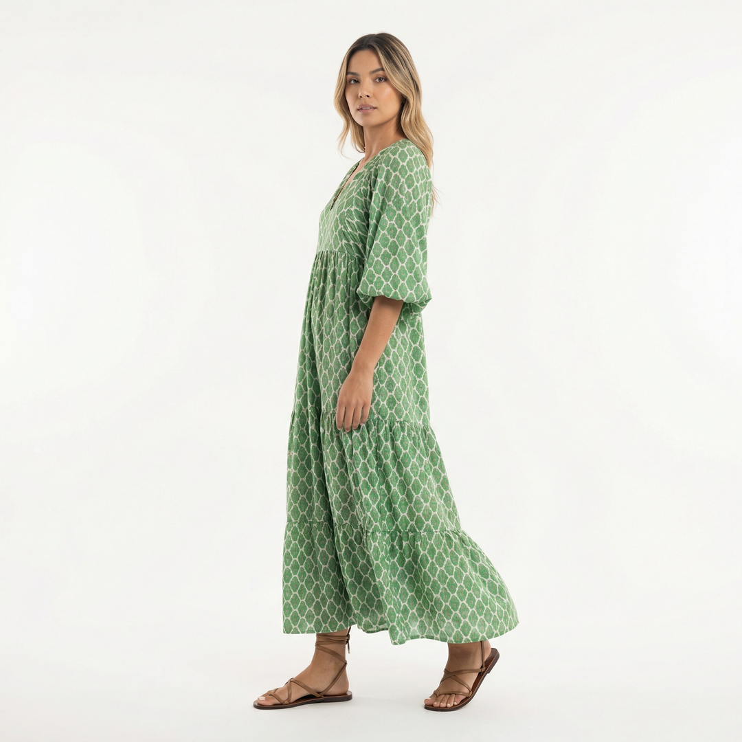 Vestido Boho Largo Estampado