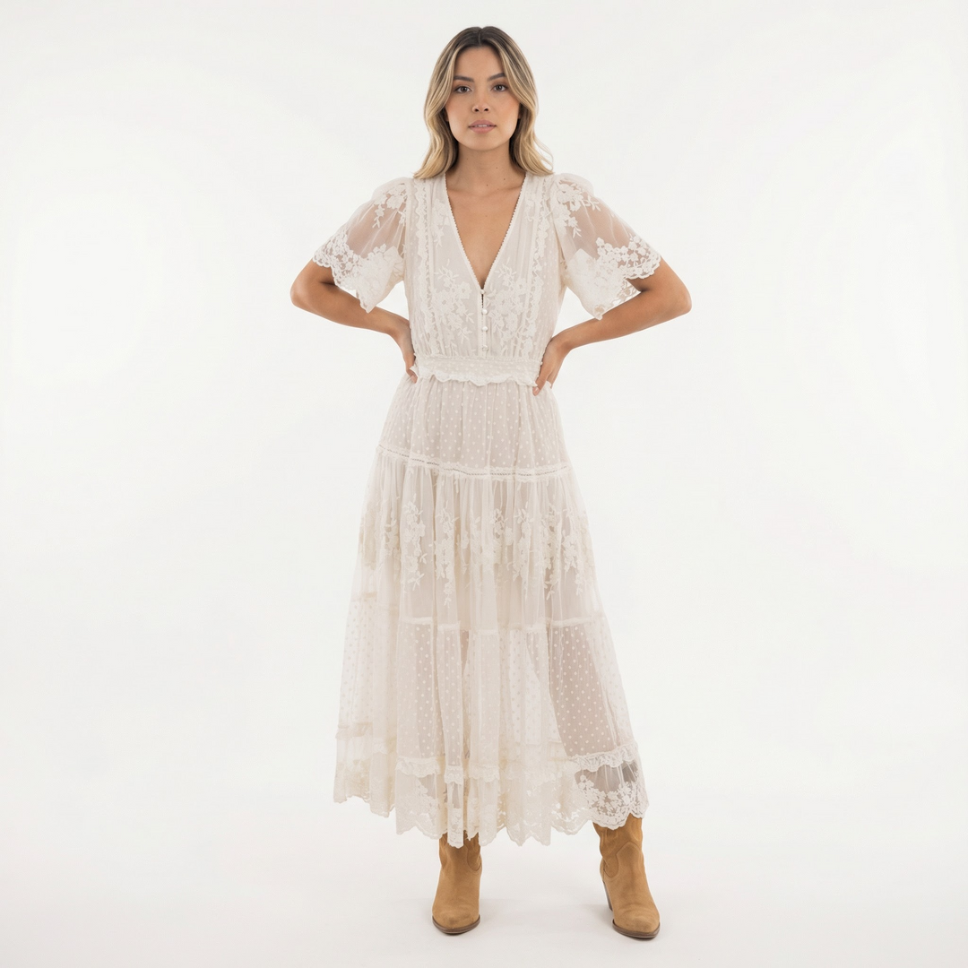 Vestido Midi de Encaje Verano