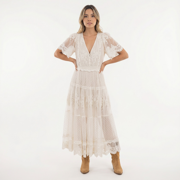 Vestido Midi de Encaje Verano