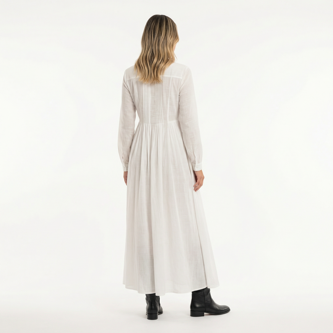 Vestido Largo Algodón Lino Minimalista
