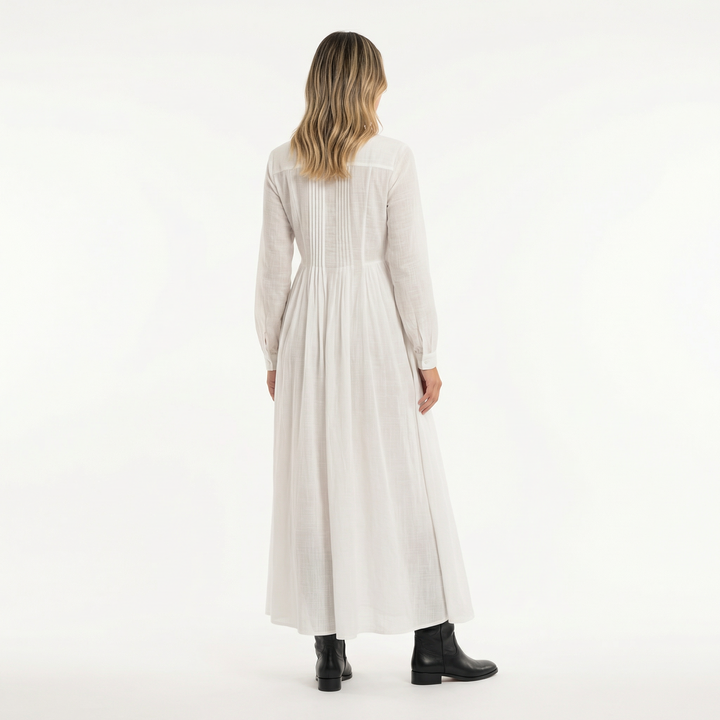 Vestido Largo Algodón Lino Minimalista