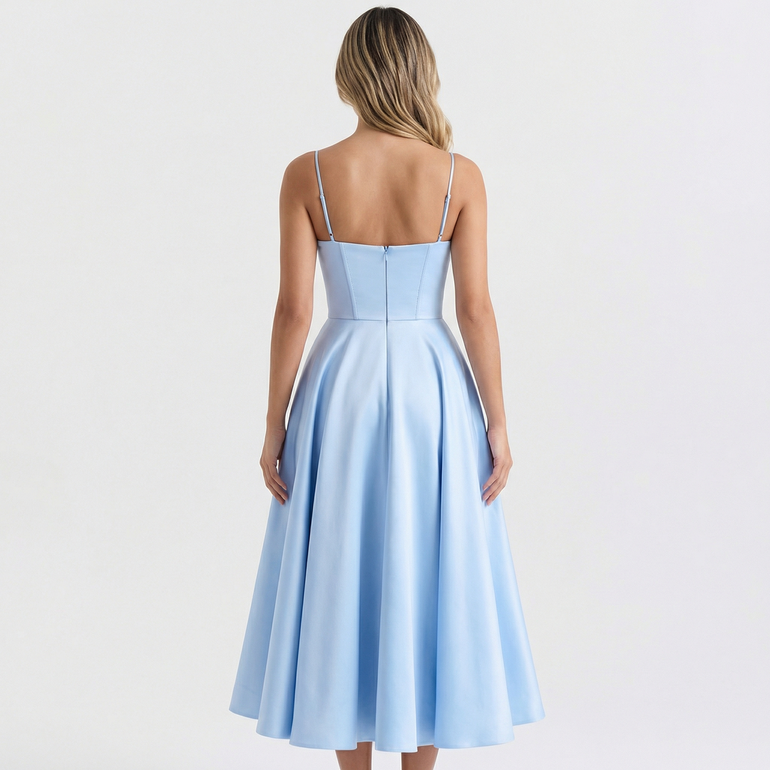Vestido Clásico de Corte Entallado y Tela Suave