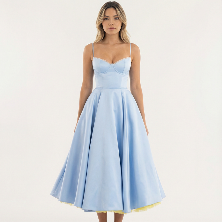 Vestido Clásico de Corte Entallado y Tela Suave