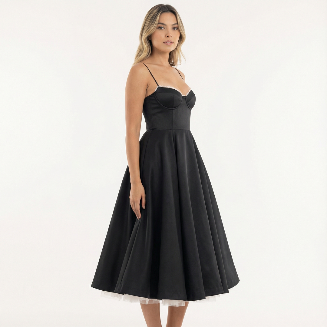 Vestido Clásico de Corte Entallado y Tela Suave