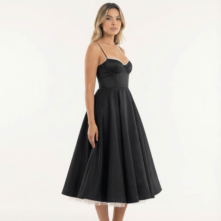 Vestido Clásico de Corte Entallado y Tela Suave