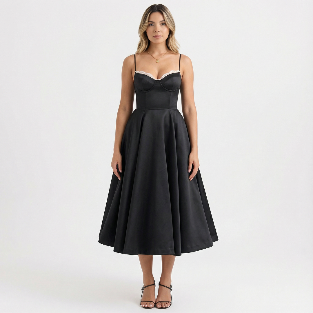Vestido Clásico de Corte Entallado y Tela Suave
