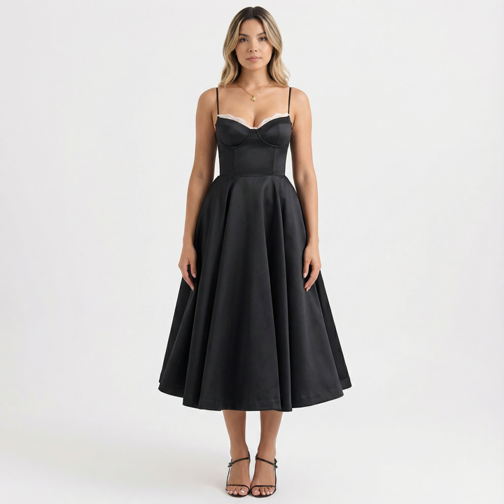 Vestido Clásico de Corte Entallado y Tela Suave