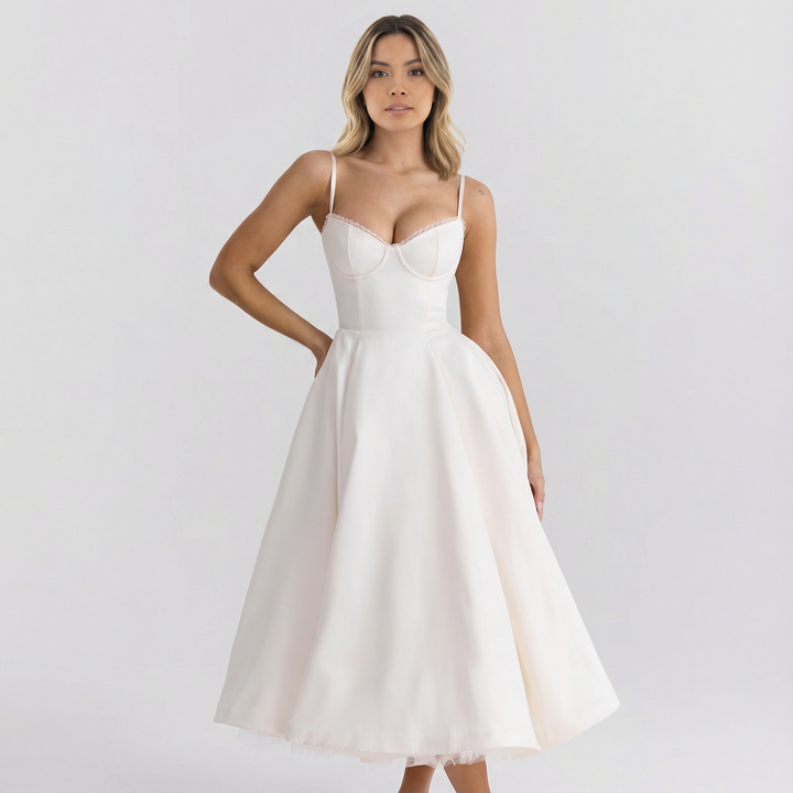 Vestido Clásico de Corte Entallado y Tela Suave