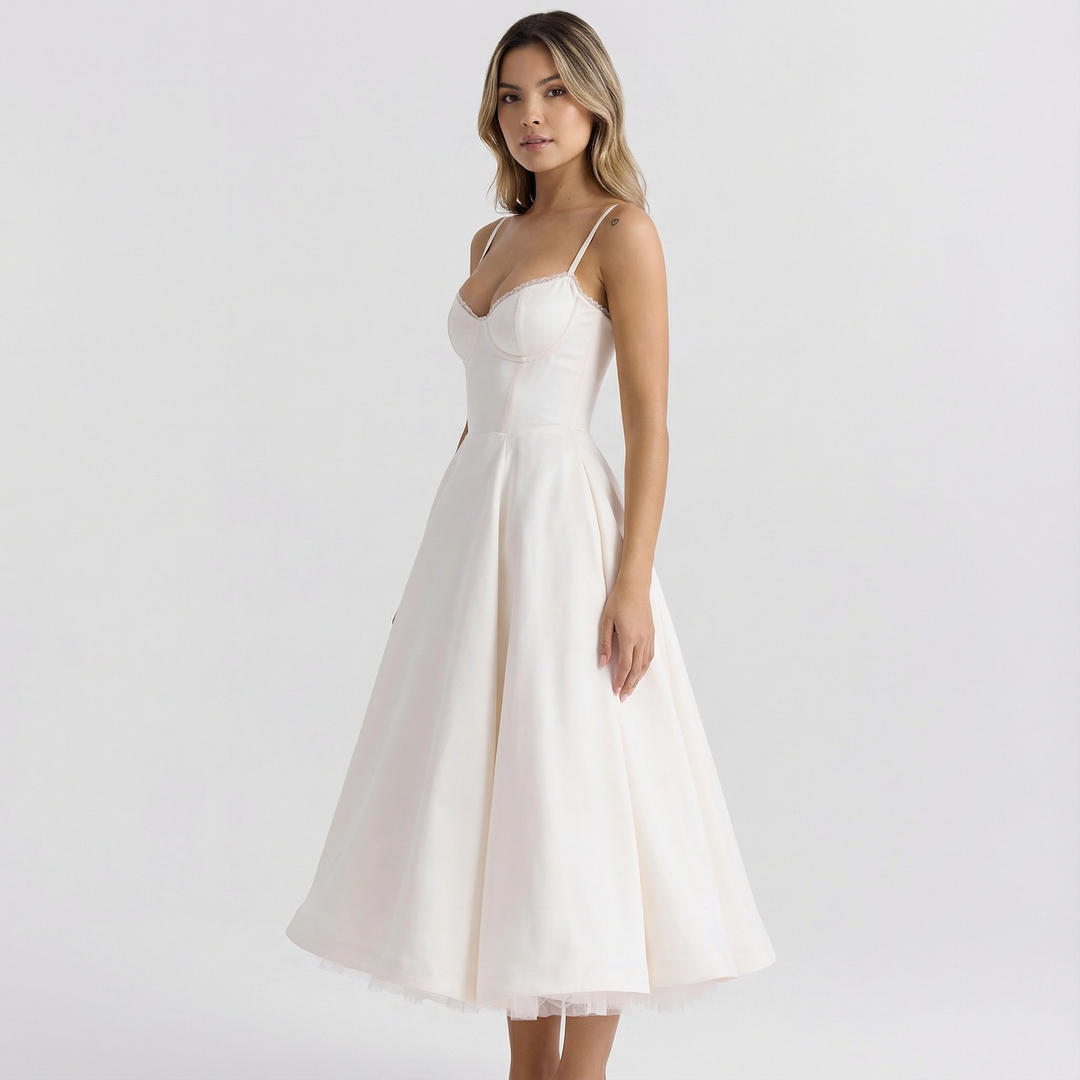 Vestido Clásico de Corte Entallado y Tela Suave