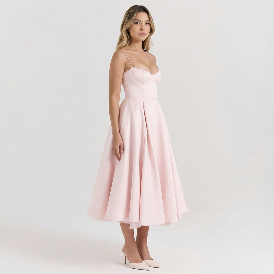 Vestido Clásico de Corte Entallado y Tela Suave