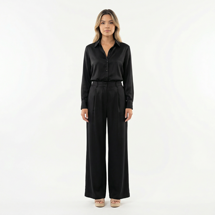 Conjunto Lino Rosa Pantalón Ancho