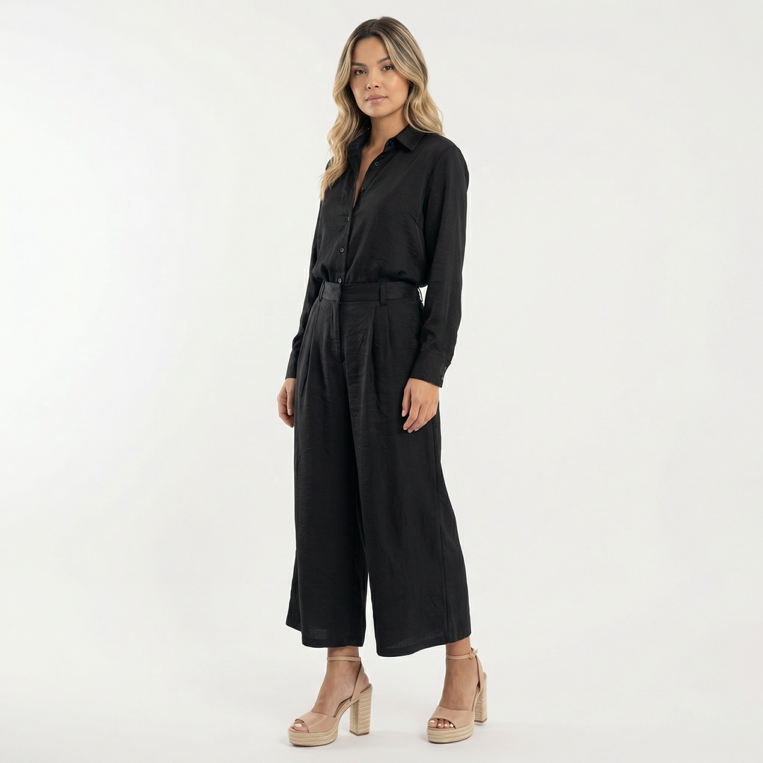 Conjunto Lino Rosa Pantalón Ancho