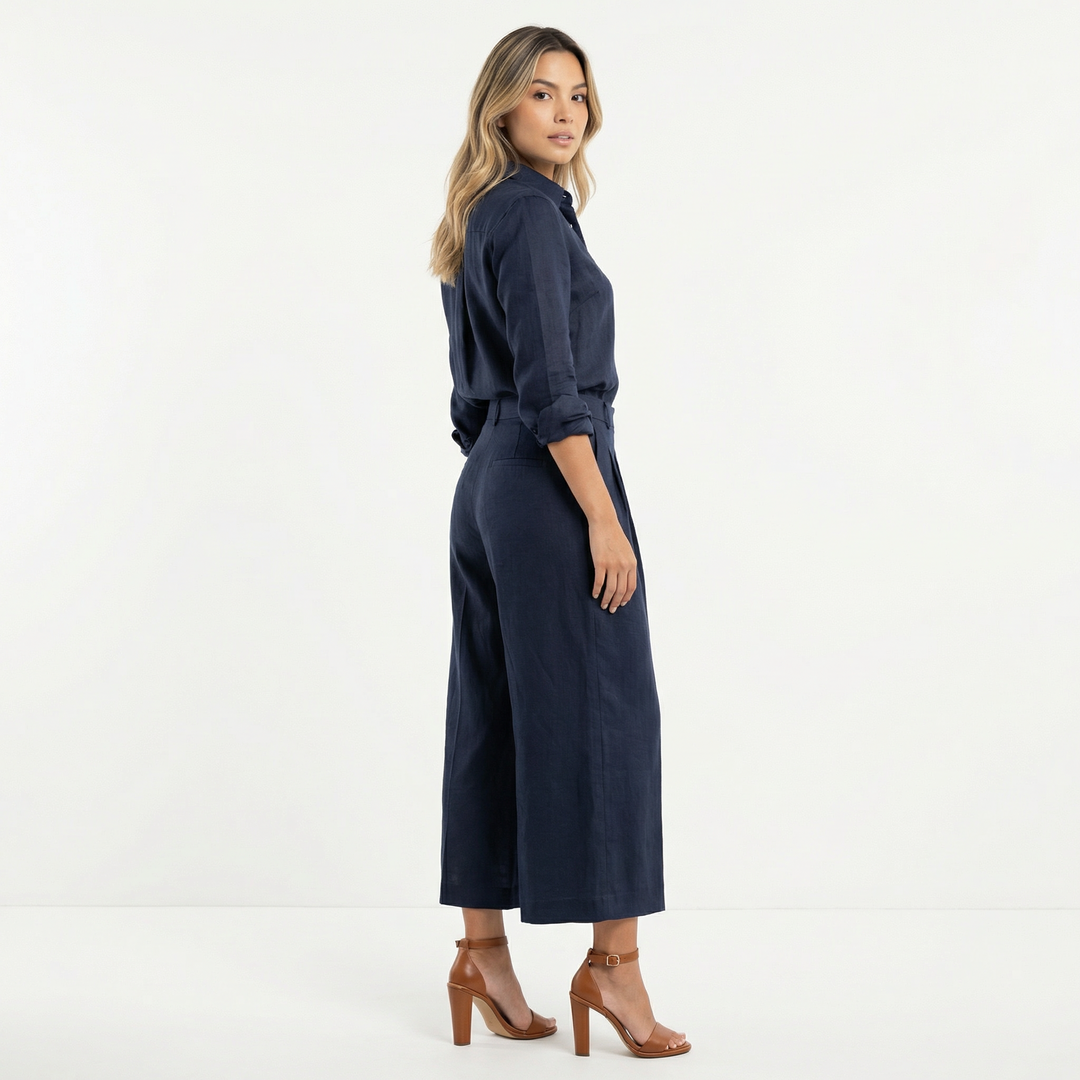 Conjunto Lino Rosa Pantalón Ancho