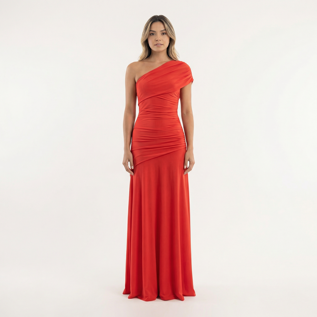 Vestido Midi de Fiesta Asimétrico