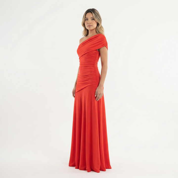 Vestido Midi de Fiesta Asimétrico