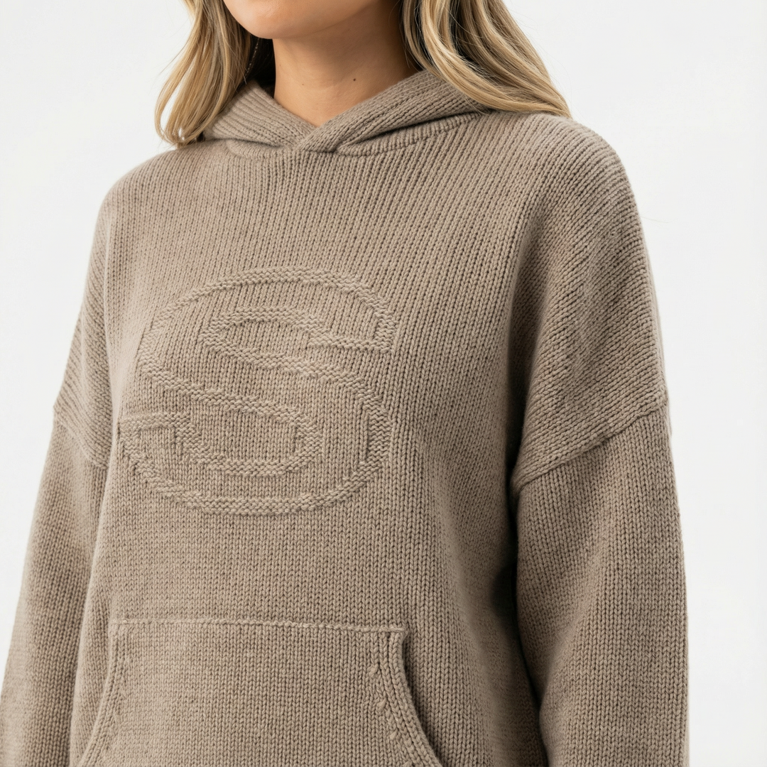 Sudadera Tejida con Capucha Mujer