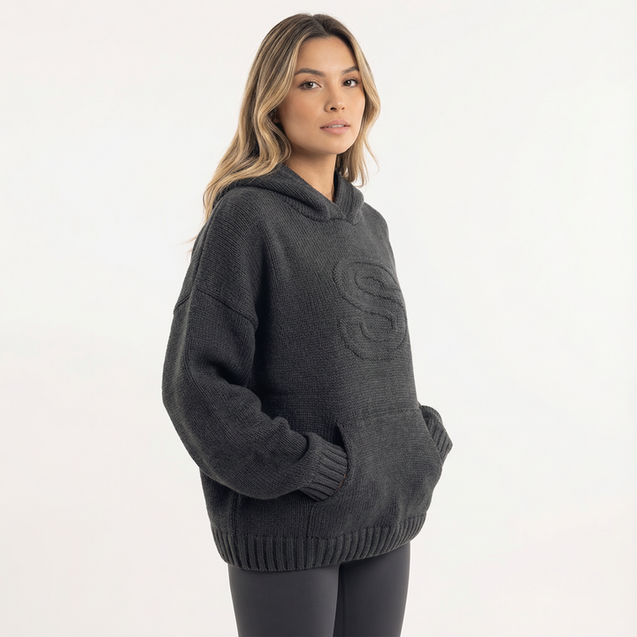 Sudadera Tejida con Capucha Mujer
