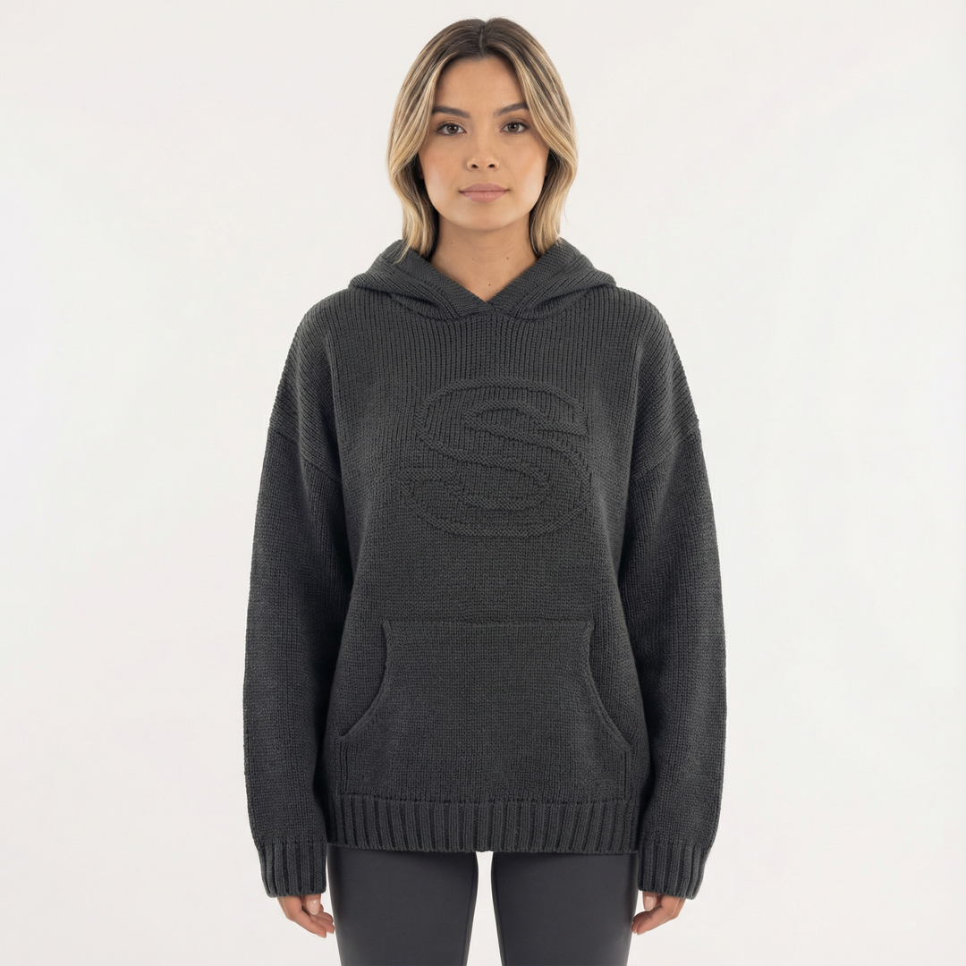 Sudadera Tejida con Capucha Mujer