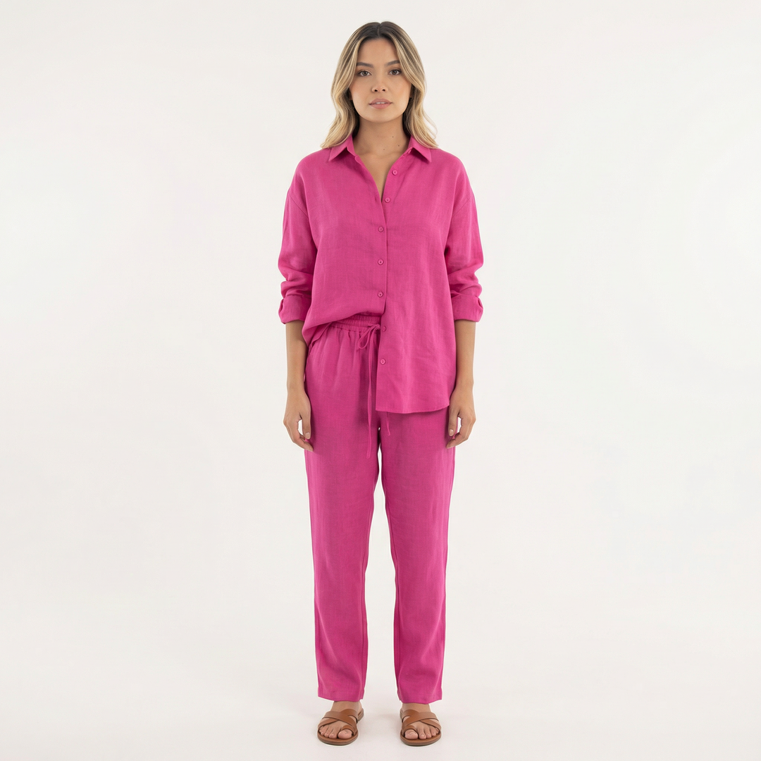 Conjunto de Lino Mujer Pantalón Ancho