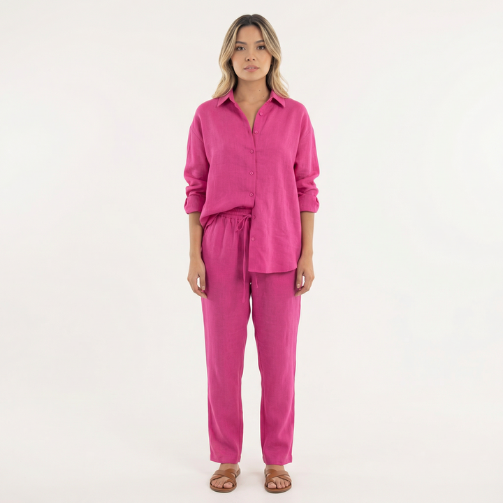 Conjunto de Lino Mujer Pantalón Ancho