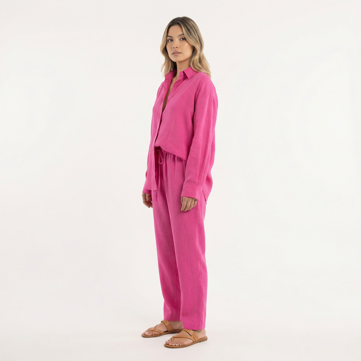 Conjunto de Lino Mujer Pantalón Ancho