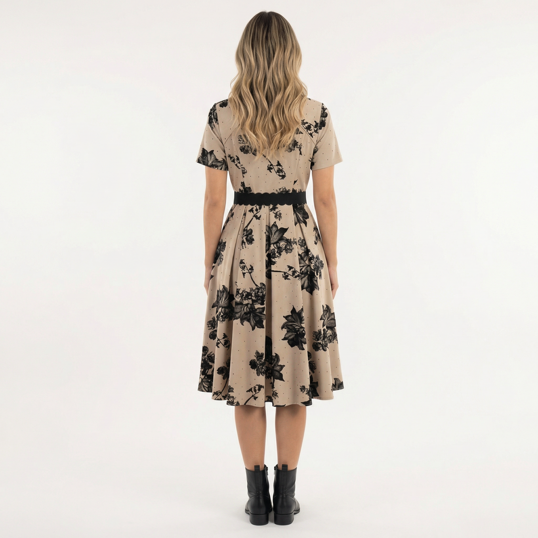 Vestido Midi Floral con Cinturón