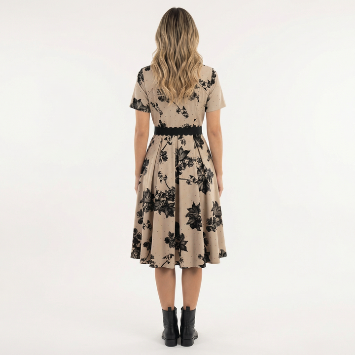 Vestido Midi Floral con Cinturón