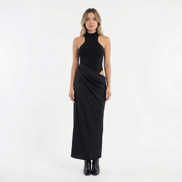 Vestido Largo Satinado Elegante