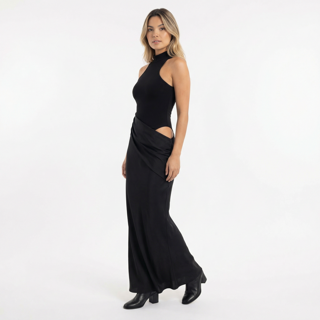 Vestido Largo Satinado Elegante