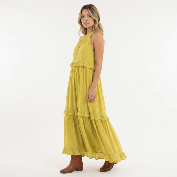 Vestido Largo Veraniego con Volantes