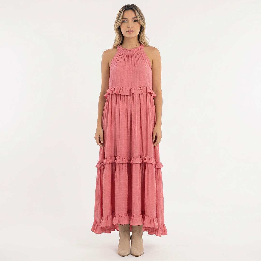 Vestido Largo Veraniego con Volantes