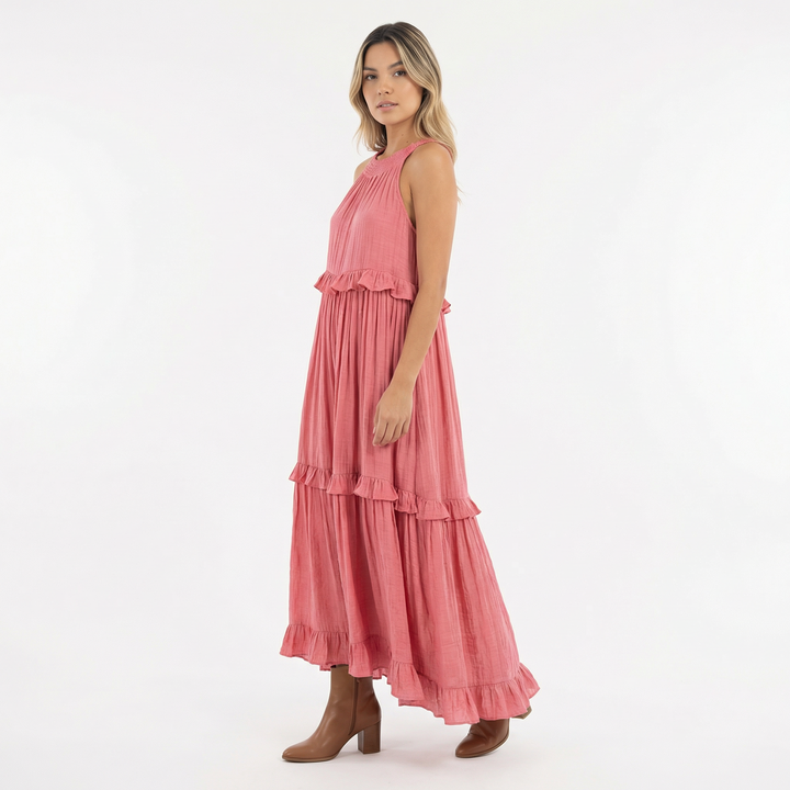 Vestido Largo Veraniego con Volantes