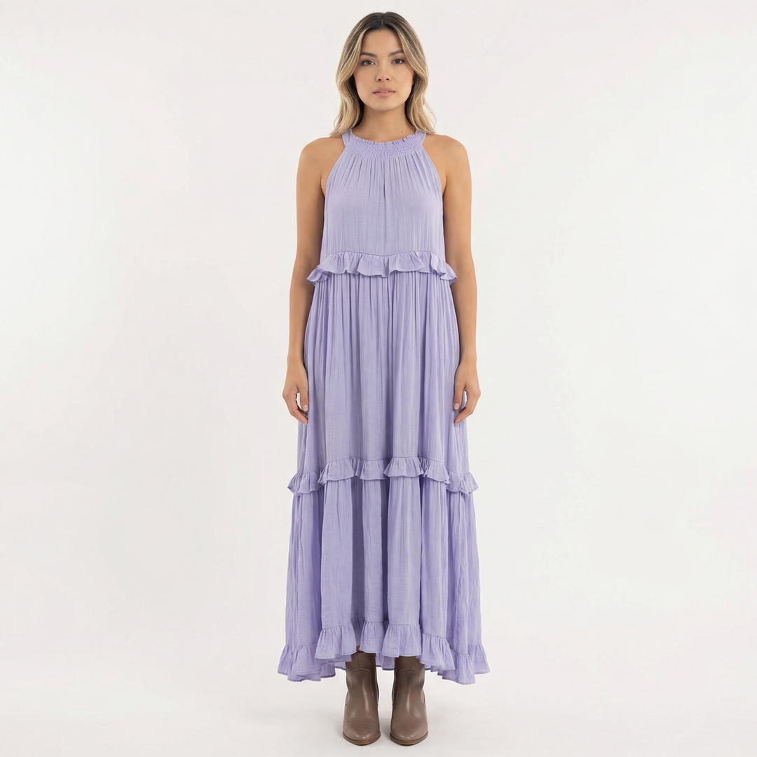 Vestido Largo Veraniego con Volantes