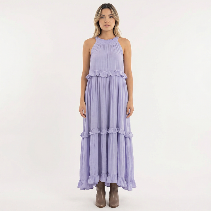 Vestido Largo Veraniego con Volantes