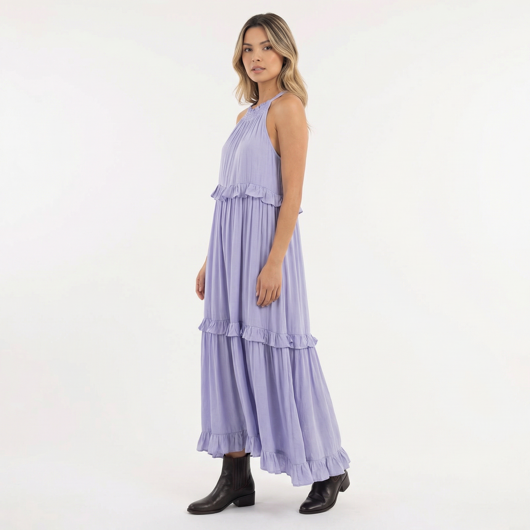 Vestido Largo Veraniego con Volantes