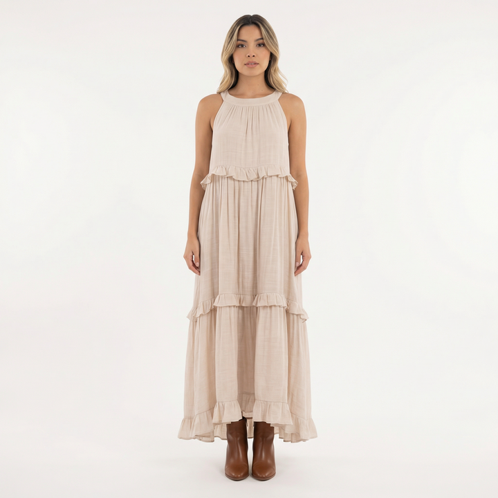Vestido Largo Veraniego con Volantes