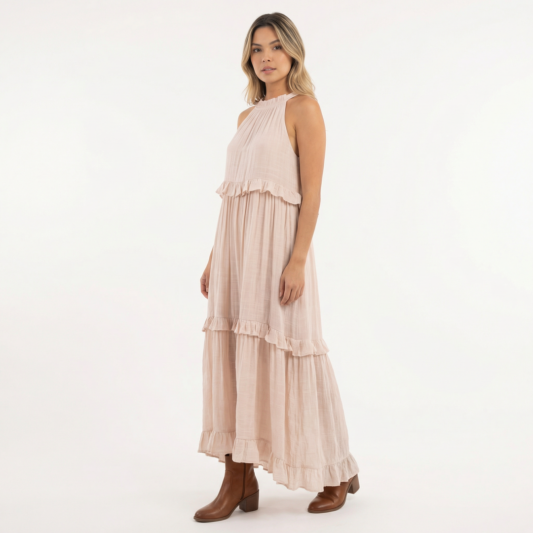 Vestido Largo Veraniego con Volantes