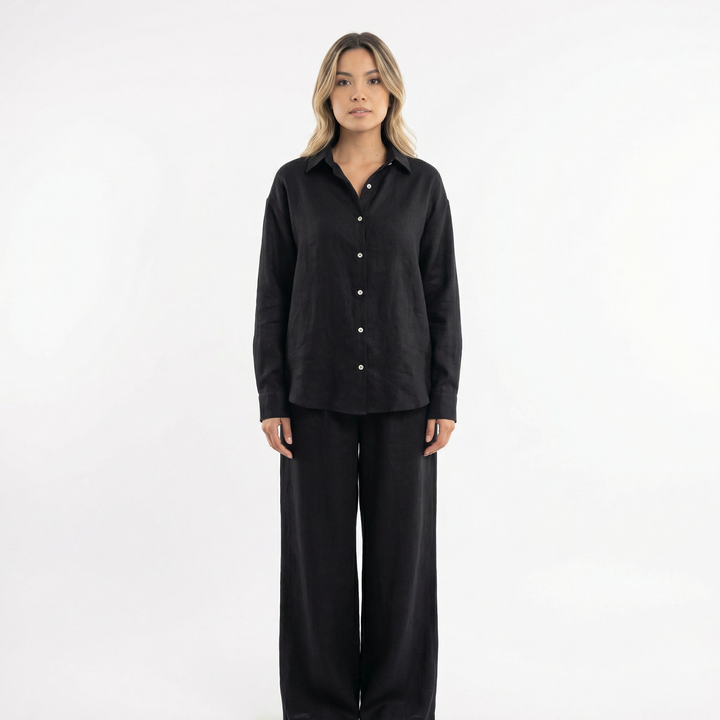 Conjunto de lino elegante para mujer
