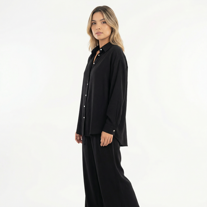 Conjunto de lino elegante para mujer