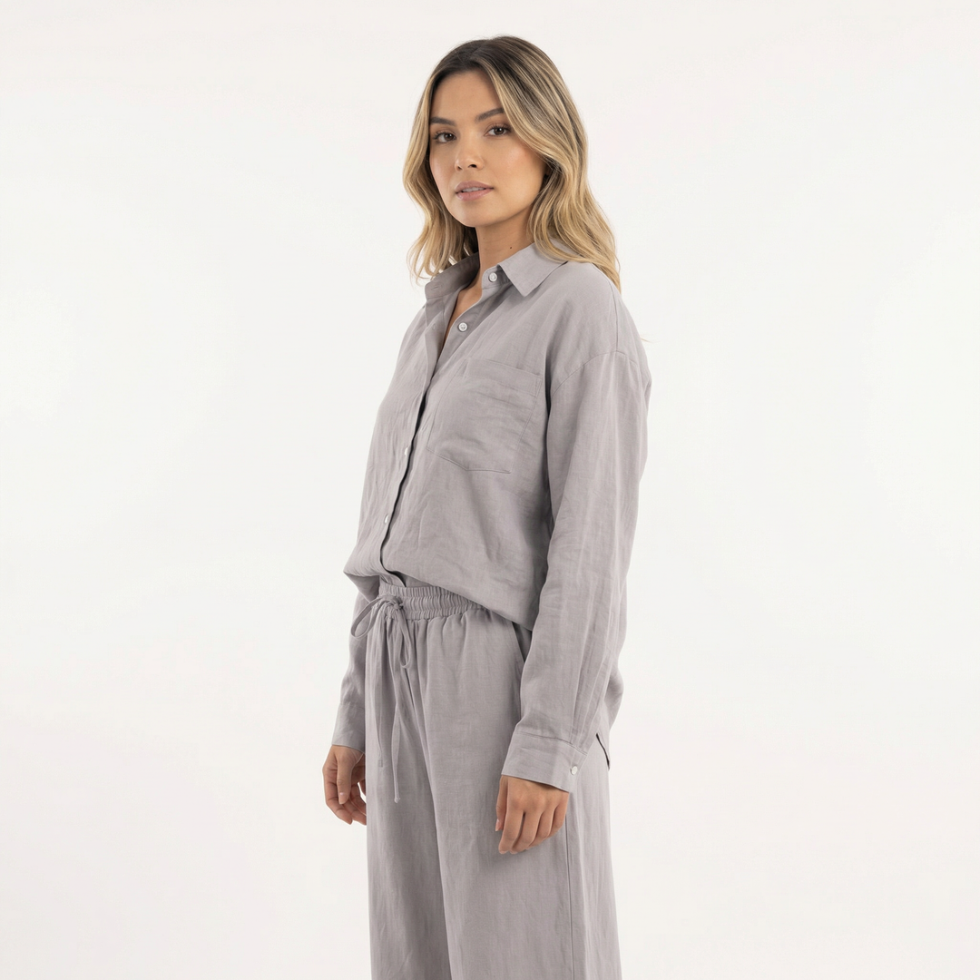 Conjunto de lino elegante para mujer