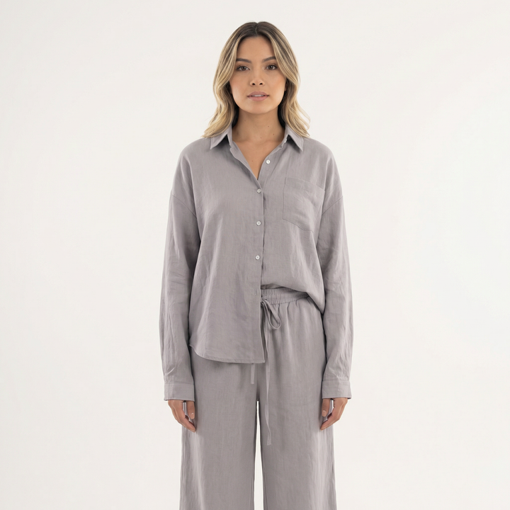 Conjunto de lino elegante para mujer