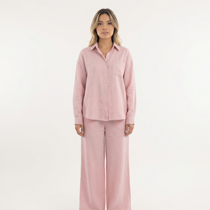 Conjunto de lino elegante para mujer