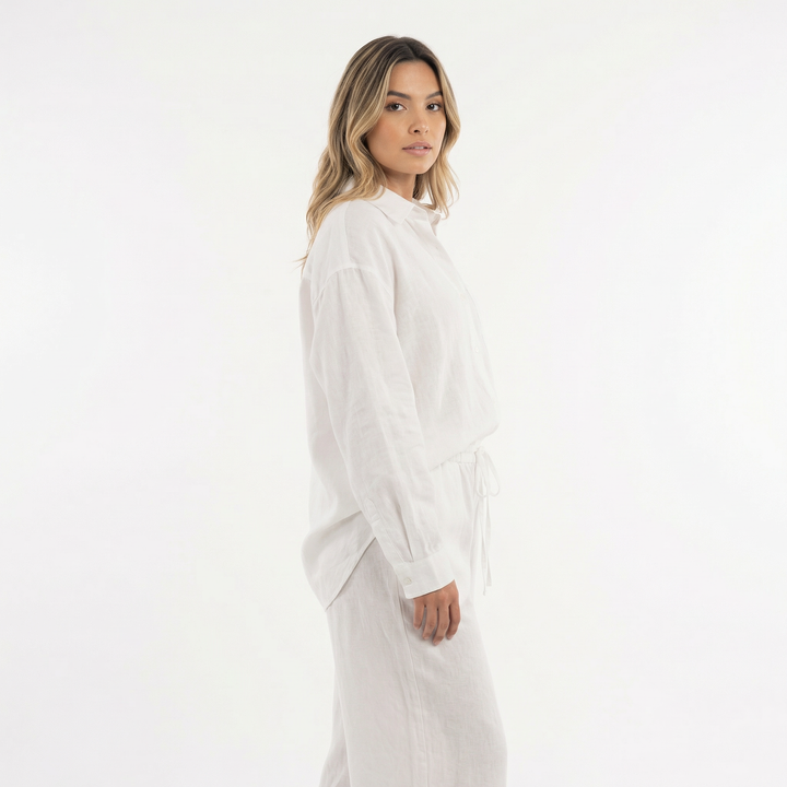 Conjunto de lino elegante para mujer