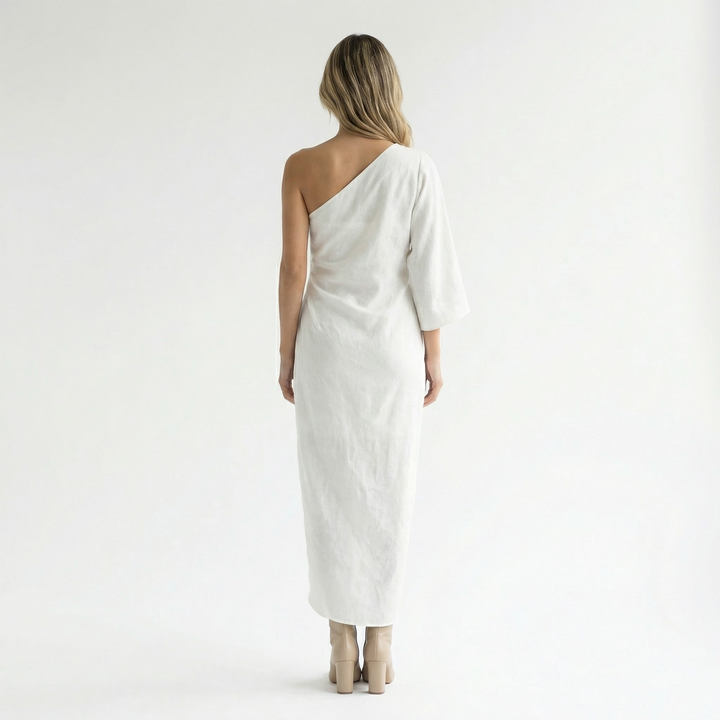 Vestido Asimétrico Lino Elegante