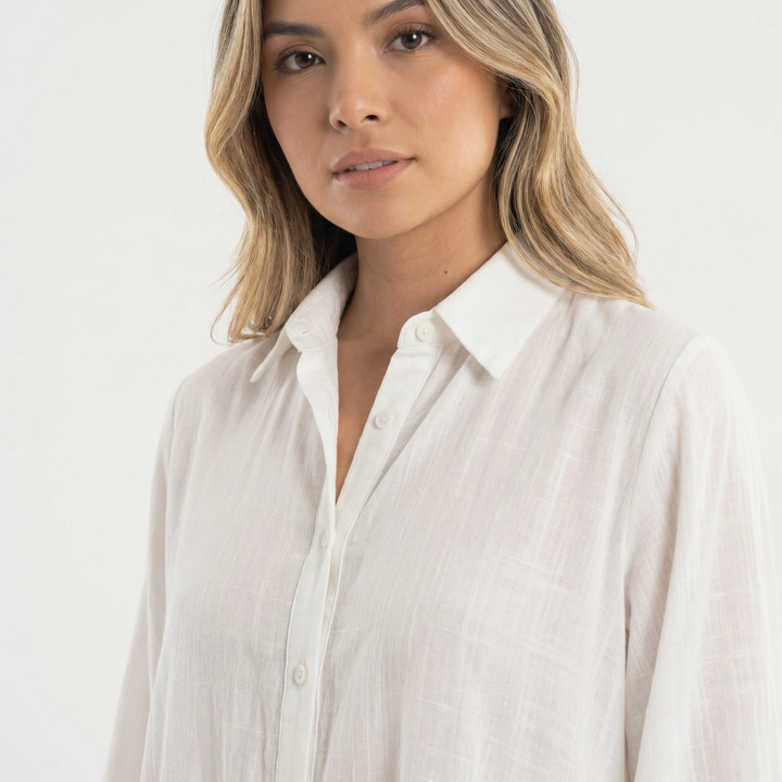 Vestido Largo Algodón Lino Minimalista
