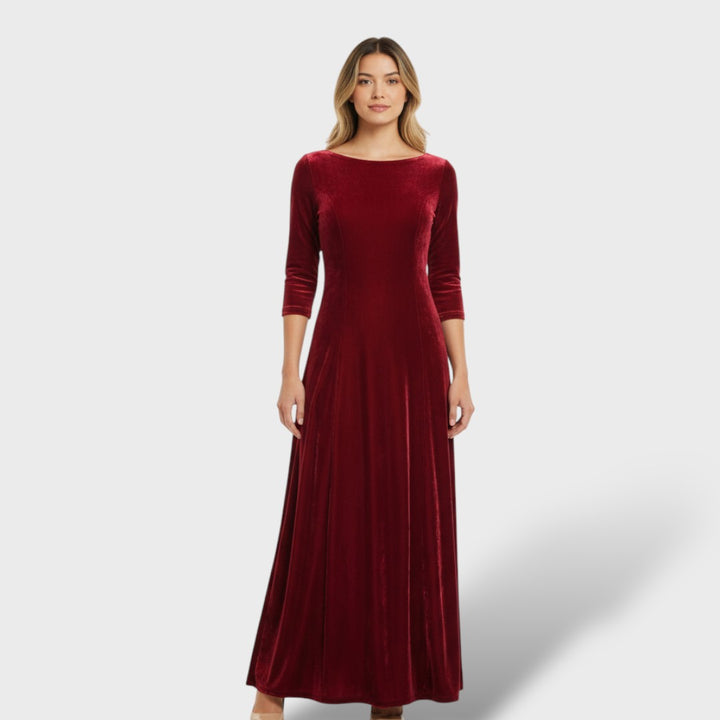 Vestido midi elegante manga larga