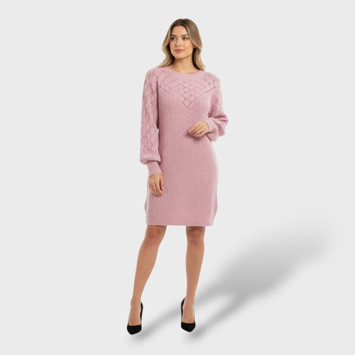 Vestido Lana Hombro Único Elegante