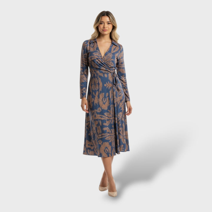 Vestido maxi boho envolvente elegante