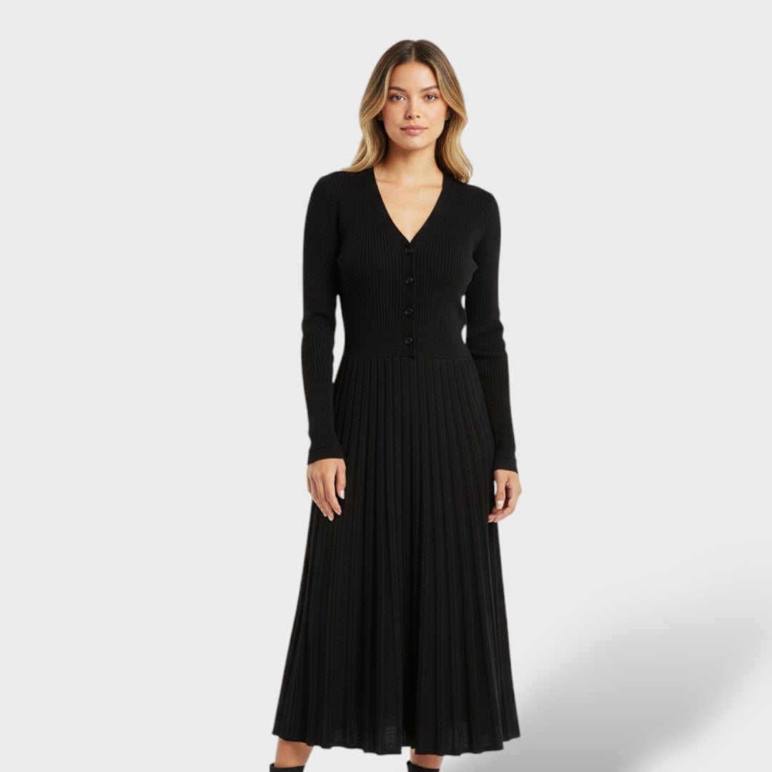 Vestido Lana 100% Mujer Escote V