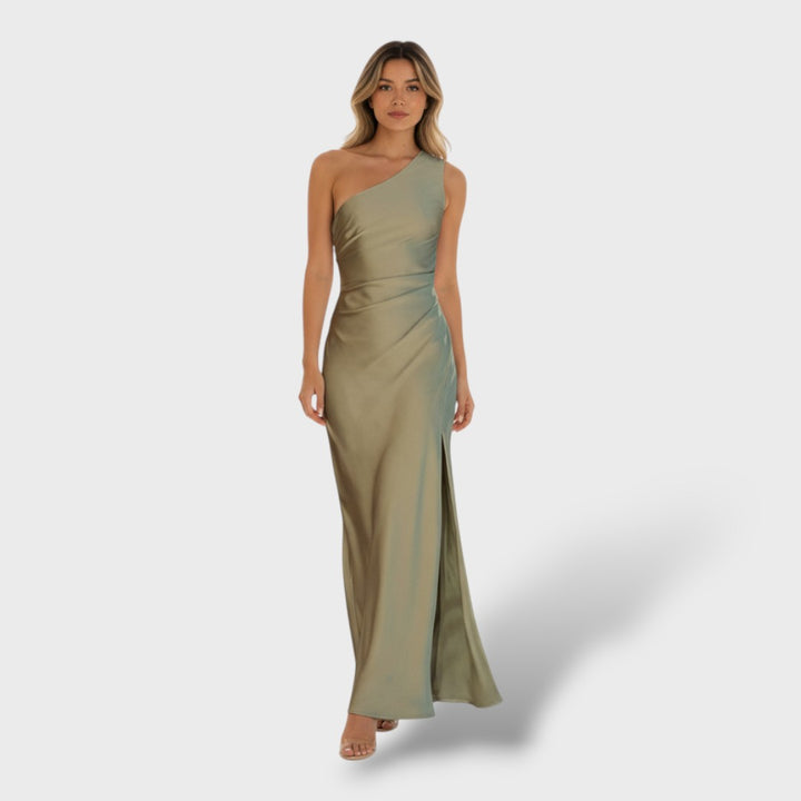 Vestido Largo Mujer Un Hombro Elegante